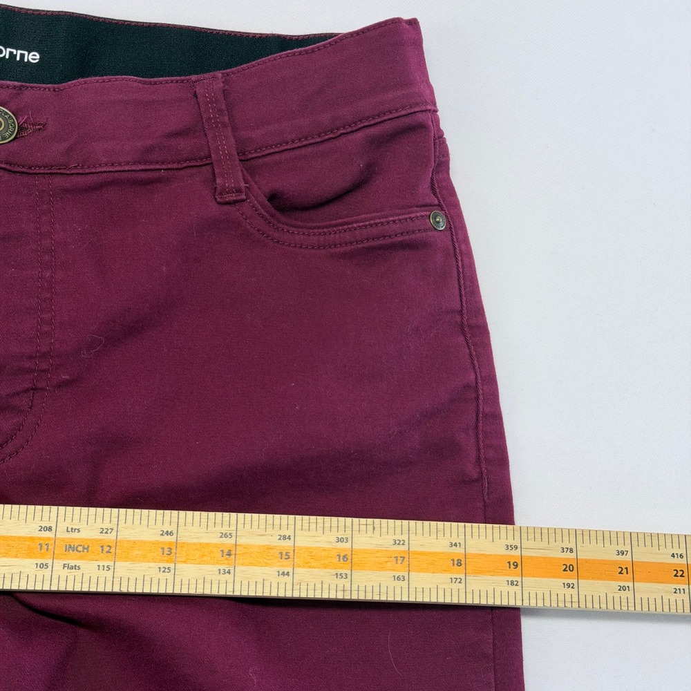 Liz Claiborne Sara Slim Leg Mid-Rise Pants Burgundy Plum 12P Petite - Picture 6 of 8
